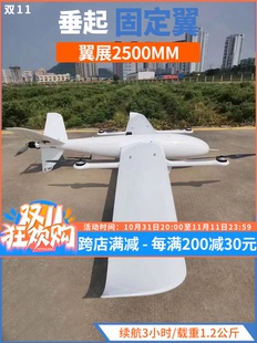 航模固定翼飞机垂直起降无人机碳纤玻纤超长续航3小时翼展2500mm