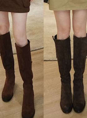 【宁儿专属】进口手工头层胎牛皮厚底时装长靴KLLN4760