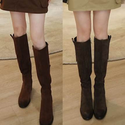 【宁儿专属】进口手工头层胎牛皮厚底时装长靴KLLN4760