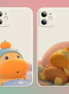 水豚噜噜表情包手机壳适用苹果17/16/15/14/13全包iphone12promax硅胶11xrxsmax一加13/Ace6