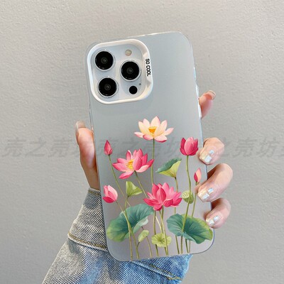 荷花手机壳适用OPPOReno15c/14/13彩银K15Pro+/13TurboPro透明FindX9x8真我realmeNeo8真我GT8Pro女Neo7Turbo