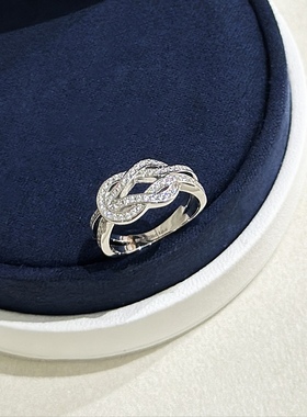 设计师s925纯银感双层交叉拉环无限爱8字戒指轻奢百搭指环女无