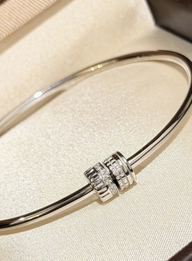 设计师S925纯银 四排齿轮路路通手镯轻奢百搭精致弹簧简约