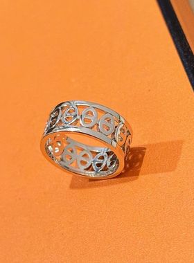 XBKS925纯银镂空猪鼻子光面戒指