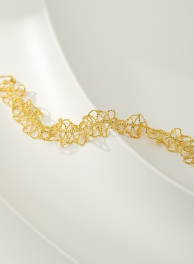 意大利 S925银复古宫廷风花边蕾丝推拉可调手链