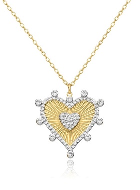 欧美热销爆款s925纯银爱心镶钻锆石个性设计简约百搭项链