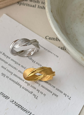 轻奢S925纯银扭纹戒指女ins风轻奢复古小众设计高级感指环小红书