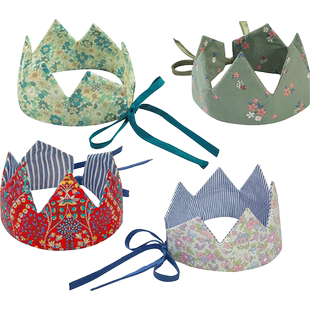 雅童小铺 节日庆贺儿童王冠 碎花休闲帽派对女童百搭帽子