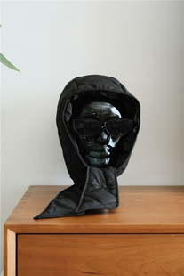 不定义/ 巴拉法拉帽子女秋冬绗缝羽丝帽围脖一体式COS同款保暖帽