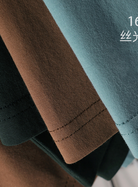 匹戏160g精梳纯棉丝光棉短袖T恤薄款纯白色打底衫男体恤日系半袖