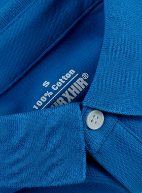 匹戏重磅250g商务休闲polo衫克莱因蓝纯棉翻领保罗衫短袖T恤男夏