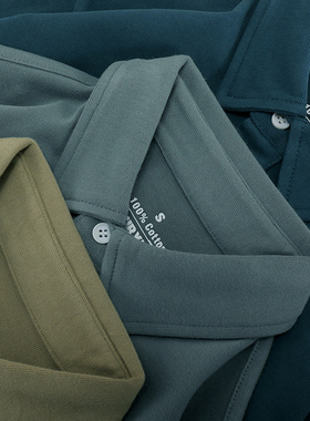 300g匹戏重磅男长袖polo衫定制团体服工作服纯色休闲新疆全棉商务