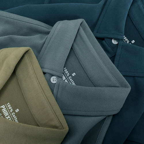 商务休闲纯棉长袖t恤港风polo衫