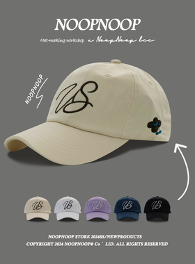 ins字母刺绣鸭舌帽女黑色2024春夏季显脸小棒球帽大头围百搭帽子