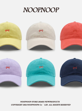 高品质 小标蝴蝶结刺绣棒球帽女春夏韩版简约百搭显脸小鸭舌帽