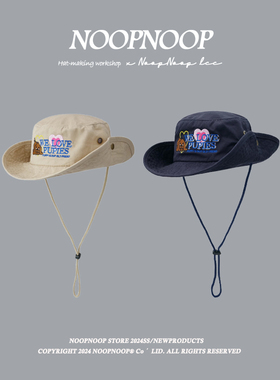 可爱小狗卡通渔夫帽男女同款韩版百搭户外登山帽出游露营遮阳帽