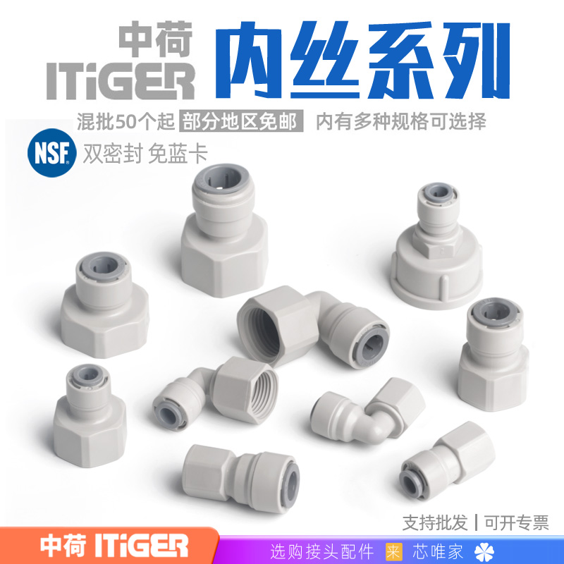 中荷净水器接头内牙接头内牙内丝快速接头内丝直接纯水机PE管配件