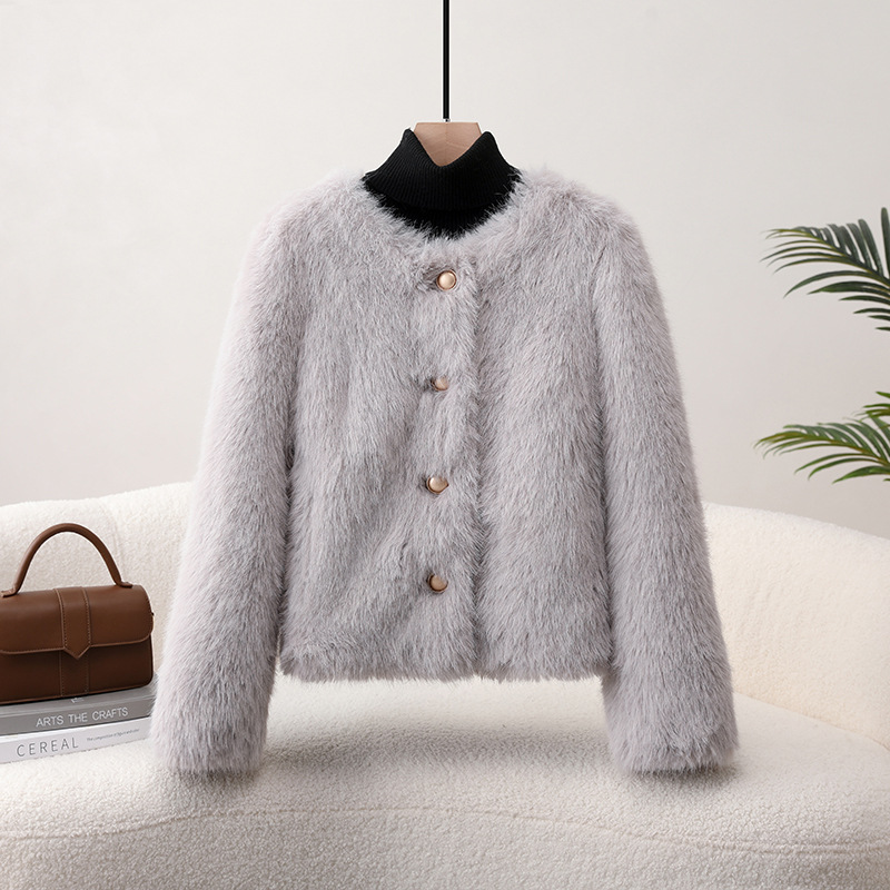 环保狐狸毛大衣皮草外套皮毛一体