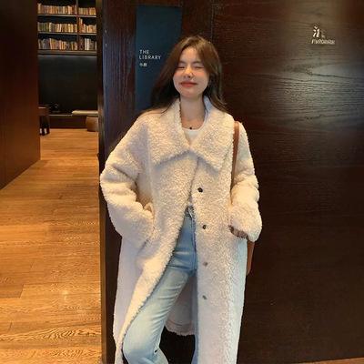 宽松羊羔毛皮毛一体大衣皮草外套