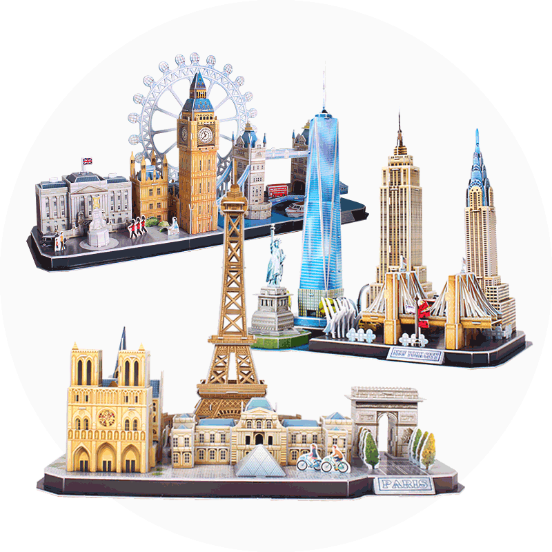 乐立方城市风景建筑模型3d拼图