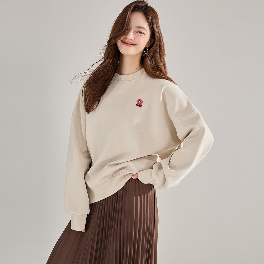 盛宏 定制25秋季圆领卫衣女宽松美式复古印花休闲新款上衣女18660