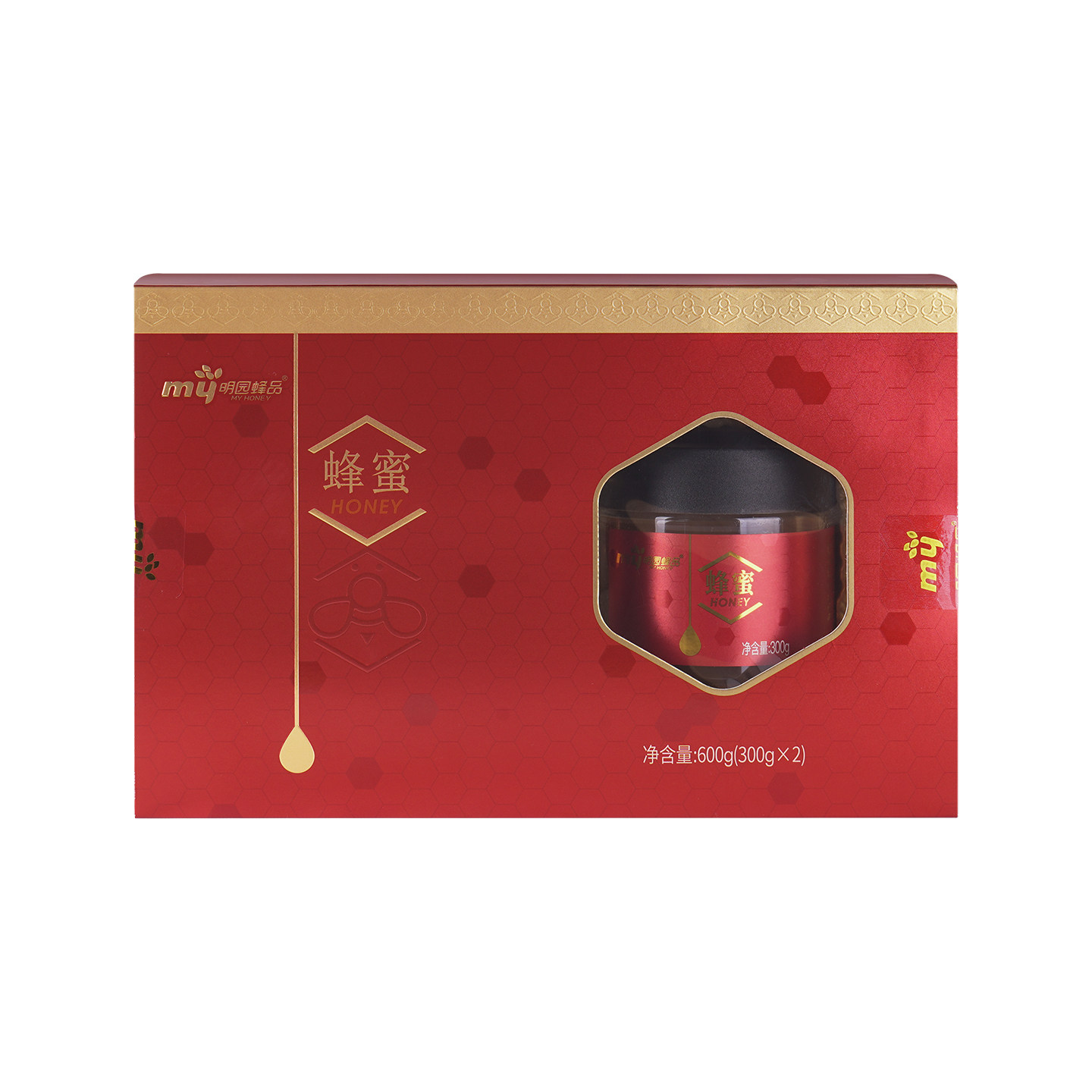 明园正品蜂蜜礼盒300g*2瓶精致礼盒送人