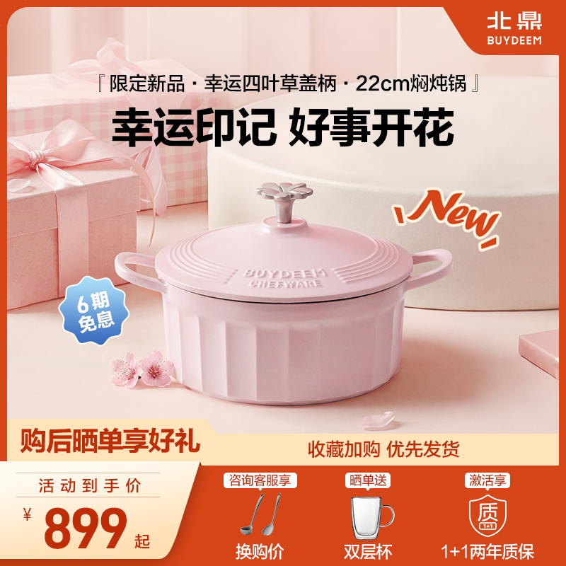 【新品上市】北鼎珐琅锅铸铁煲汤家用焖炖锅多功能砂锅进口煮锅