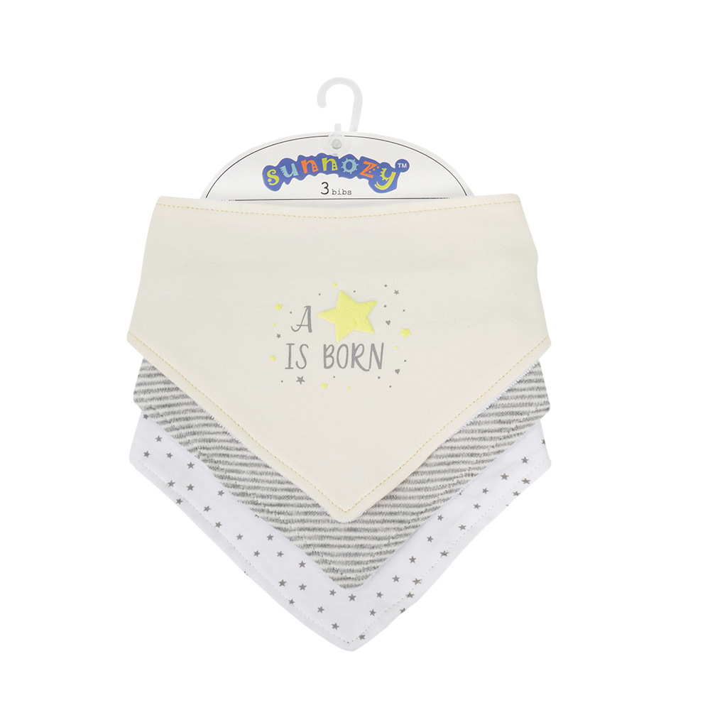 新生婴儿双层三角纯棉口水巾纯棉三角巾儿童围嘴欧美ins宝宝围兜