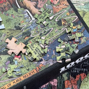 厂家直销跨境细闪拼图想象之地高品质油画专供亚马逊1000片拼图