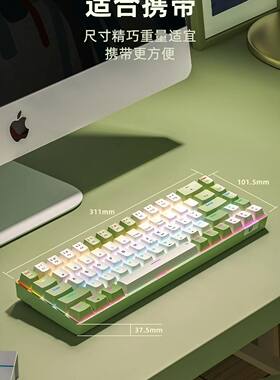 森松尼机械键盘电竞青轴台式机电脑笔记本有线发光游戏绝地求生
