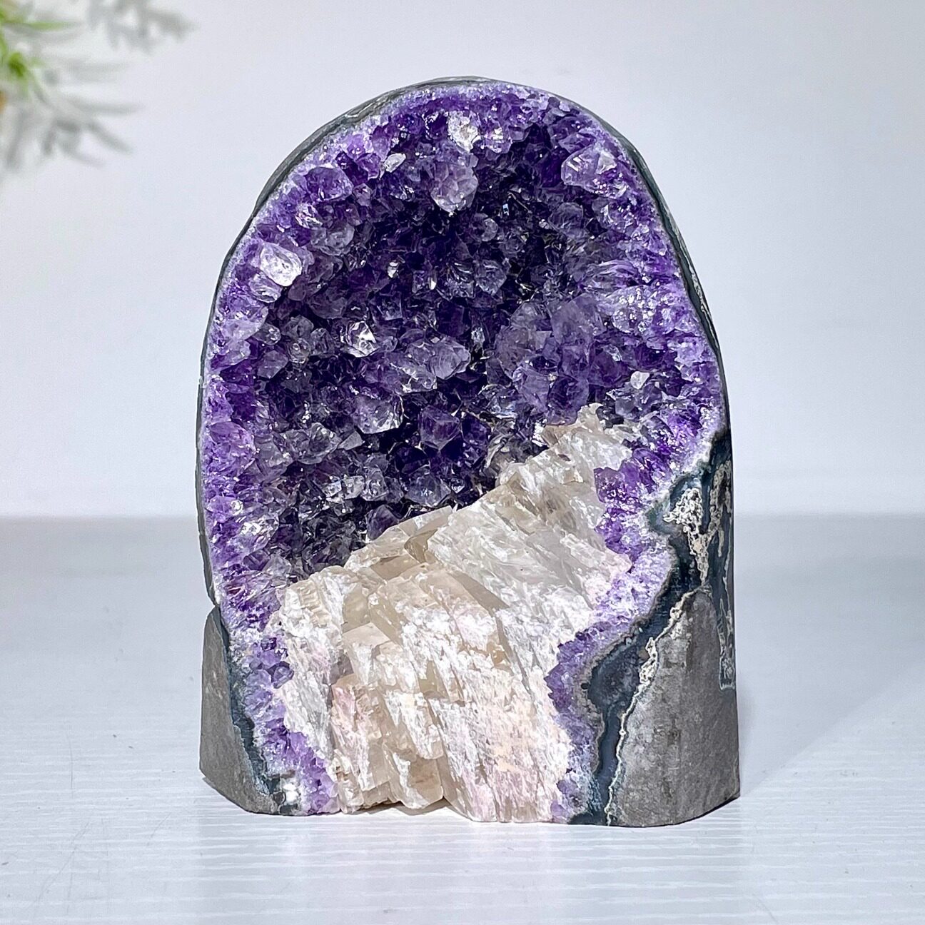 天然紫水晶洞紫晶簇金洞水晶原石消磁石客厅玄关摆件奇石观赏石头