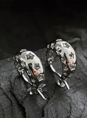 镂空星星耳环女韩版时尚气质个性S925银针耳扣ins小众百搭耳饰潮