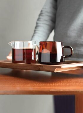 日本Kinto木质托盘长方形 茶具茶杯收纳盘家用水杯咖啡器具托盘