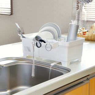 利快碗架沥水架日本进口Inomata沥水篮厨房碗碟整理置物架 收纳架