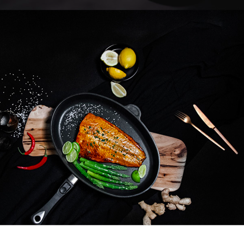 利快德国原装进口不粘锅煎鱼锅家用电磁炉燃气通用平底锅鱼形扁锅