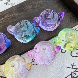 新品特价七彩琉璃把把壶文玩手把件麻将把把胡家居装饰生日送礼