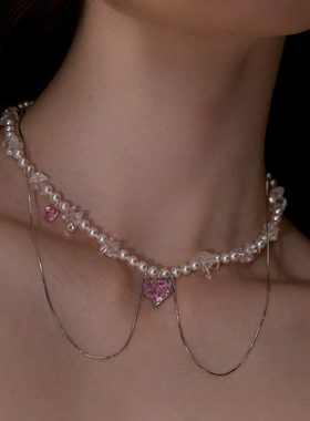 原创设计项链原创925银珍珠水晶