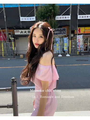 边夹丝带芭蕾风甜美仙女粉发卡