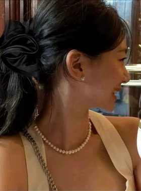 fever同款裙边高级感缎面大肠发圈女2025新款发绳百搭头绳发饰