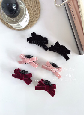 丝绒派对~精致蝴蝶结小抓夹 高端公主头碎发夹侧边发卡女2025新款