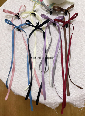 芭蕾风丝带长飘带蝴蝶结小抓夹麻花辫公主头 双马尾发饰夹子头饰