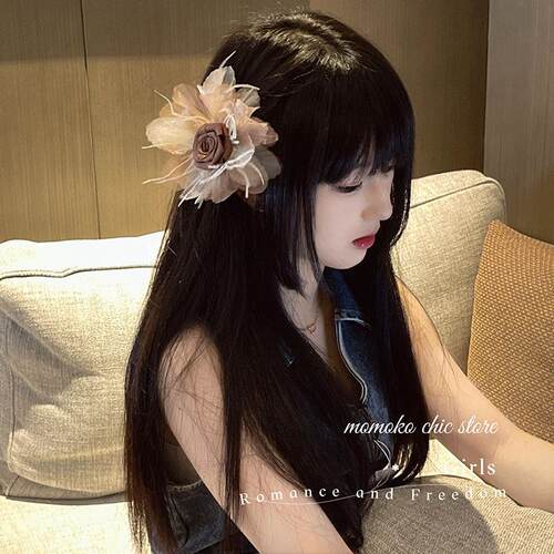 优雅复古纱女发夹胸花两用