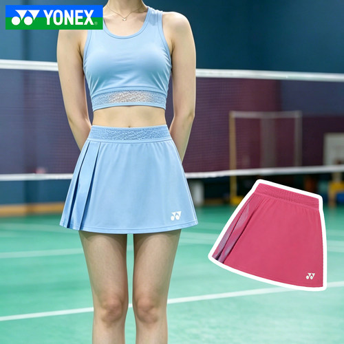 YONEX尤尼克斯女生网羽毛球服装yy女士学生运动短裙2208026BCR