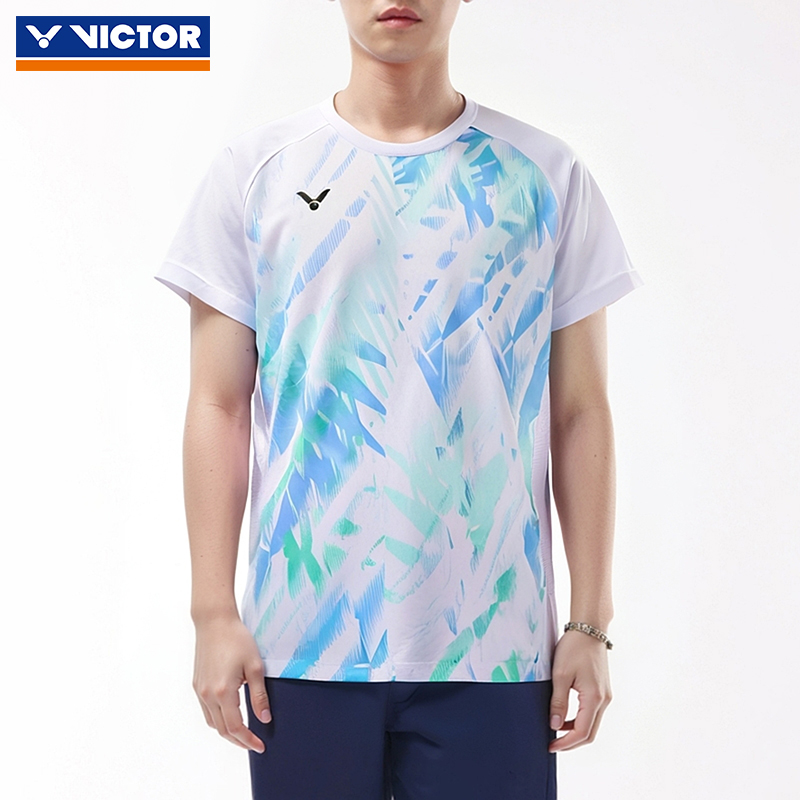 2025夏新VICTOR胜利羽毛球服球员运动大赛服中性款T恤T-55000TD