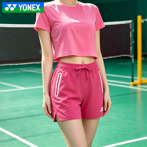YONEX尤尼克斯女生羽毛球服装yy女士学生运动短裤2208126BCR