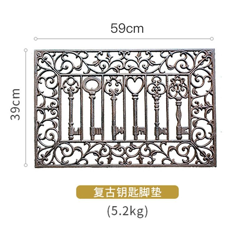 拍前询价美式复古铸铁欧式地垫蜻蜓F麋鹿入户门踏复古铁艺庭院议