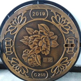 球墨铸N铁镀真铜景观小品议 饰井盖现货 拍前询价仿古艺术井盖 装