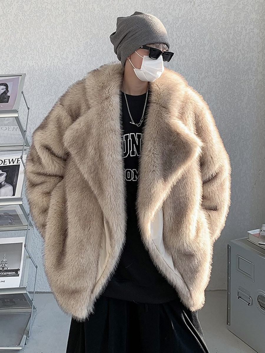 겨울 새로운 두꺼운 모조 여우 모피 모피 올인원 코튼 코트 남성 느슨한 모피 코트 하이 엔드 잘 생긴 코튼 코트