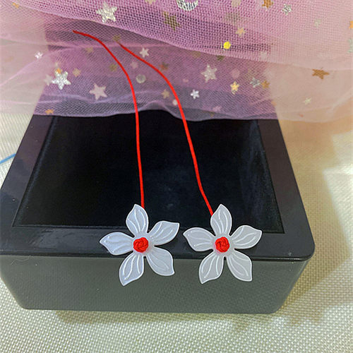 防过敏花朵红绳耳线可编织睡觉