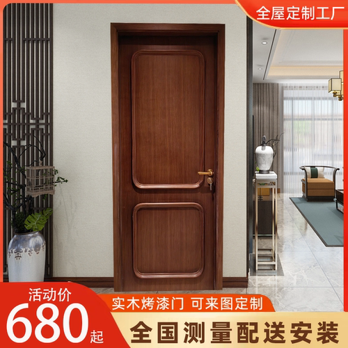 实木复合白色法式中古风胡桃色门